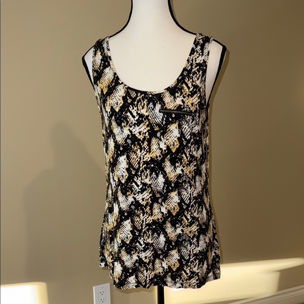 Reitmans Tank Top Black Yellow White Classy Women’s Size M